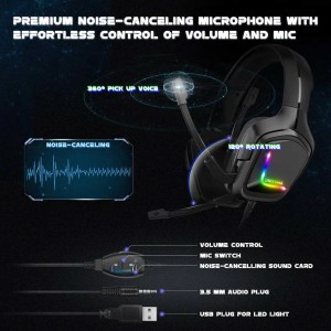 هدست گیمینگ با سیم اونیکوما مدل K20 RGB
